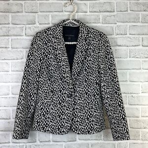 New Banana Republic Women’s Blazer Animal Print Black and White Size 0 Classic